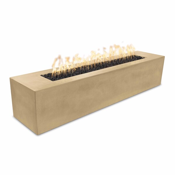 The Outdoor Plus 72 Rectangular Carmen Fire Pit, GFRC Concrete, Brown, Low Voltage Electronic Ignition, Liquid Propane OPT-CRM7224E12V-BRN-LP - main